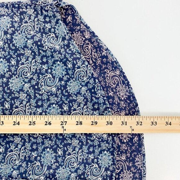 Evergreen Shirtmakers Sportsmen's Full Fit Short Sleeve Blue Floral Button Down - Picture 7 of 7